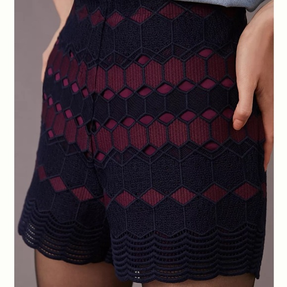 Anthropologie women’s 6 Maeve Lace embroidered high waist Shorts - Picture 4 of 8